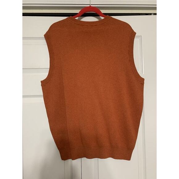 Cypress Links Sweater Vest Mens Large Burnt Orange Cotton Classic Preppy Golf - Picture 5 of 6